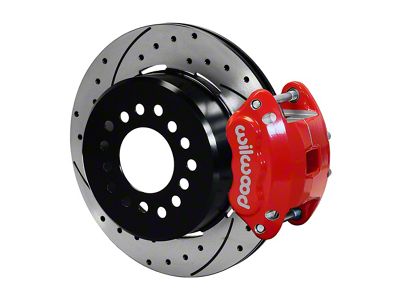 Wilwood D154 Rear Parking Brake Kit with 12.19-Inch Drilled and Slotted Rotors; Red (97-02 Jeep Wrangler TJ)