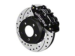 Wilwood Forged Narrow Superlite 4R Front Big Brake Kit with 12.19-Inch Drilled and Slotted Rotors; Black Calipers (87-89 Jeep Wrangler YJ)