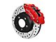 Wilwood Forged Narrow Superlite 4R Front Big Brake Kit with 12.19-Inch Drilled and Slotted Rotors; Red Calipers (87-89 Jeep Wrangler YJ)