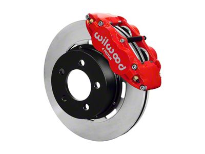 Wilwood Forged Narrow Superlite 4R Front Big Brake Kit with 12.19-Inch Undrilled Rotors; Red Calipers (87-89 Jeep Wrangler YJ)