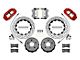 Wilwood Forged Narrow Superlite 4R Rear Big Brake Kit with 14-Inch Drilled and Slotted Rotors for OE Parking Brake; Red Calipers (18-24 Jeep Wrangler JL)