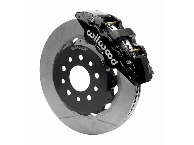 Wilwood AERO6 Front Big Brake Kit with 14-Inch Slotted Rotors; Black Calipers (18-24 Jeep Wrangler JL)