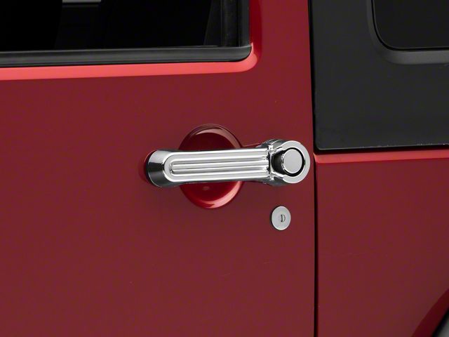 RedRock Door Handle Covers; Chrome (07-18 Jeep Wrangler JK 2-Door)