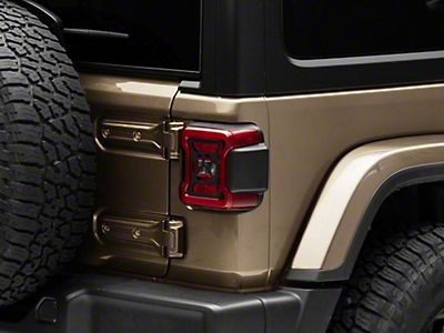 Five Star 1 Pair JeCar Jeep Wrangler Lights Cover Tail Light Guard for 2007-2017 jeep Rubicon Sahara Sport JL 