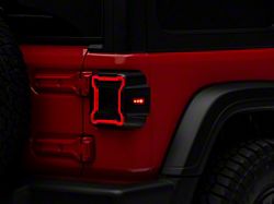 Raxiom Axial Series Plateau LED Tail Lights; Black Housing; Smoked Lens (18-26 Jeep Wrangler JL w/o Blind Spot Detection)