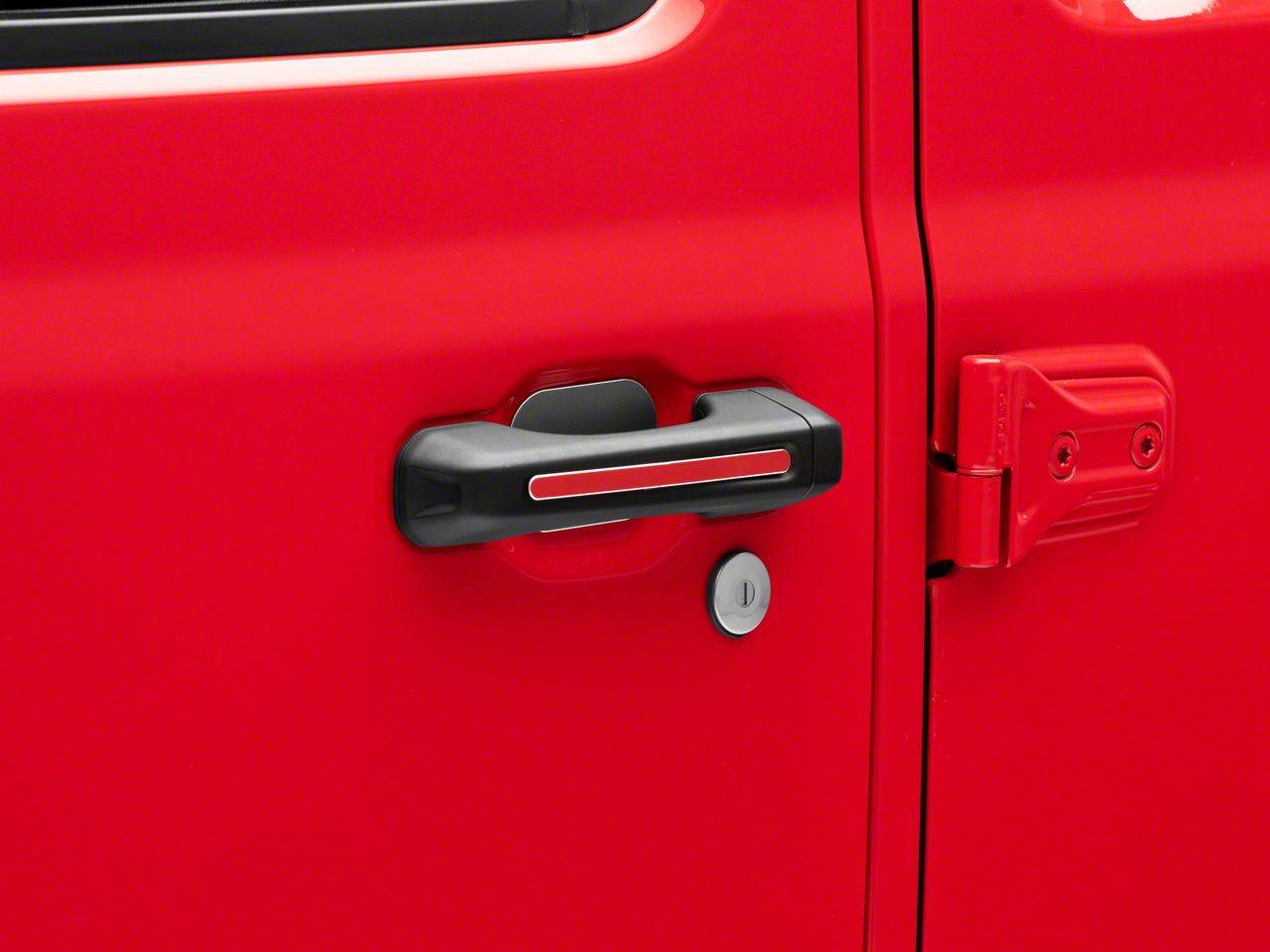 RedRock Jeep Wrangler Door Handle Inserts; Red J150592 (18-24 Jeep Wrangler  JL 4-Door) - Free Shipping