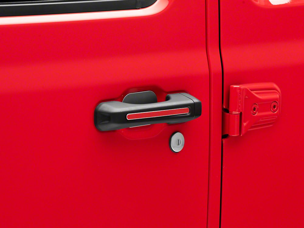 RedRock Door Handle Inserts; Red (18-24 Jeep Wrangler JL 4-Door
