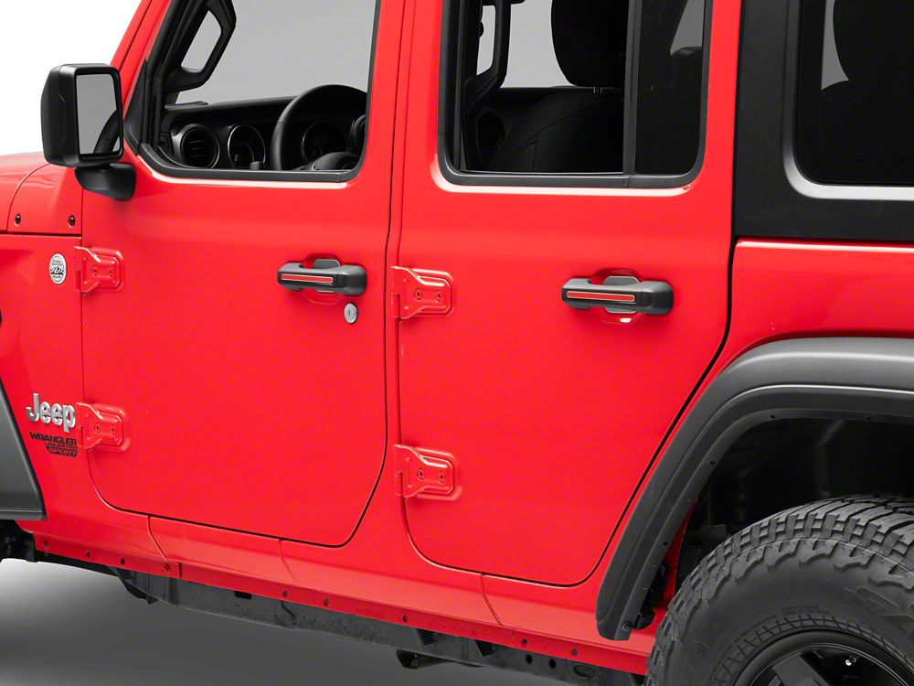 RedRock Door Handle Inserts; Red (18-24 Jeep Wrangler JL 4-Door)