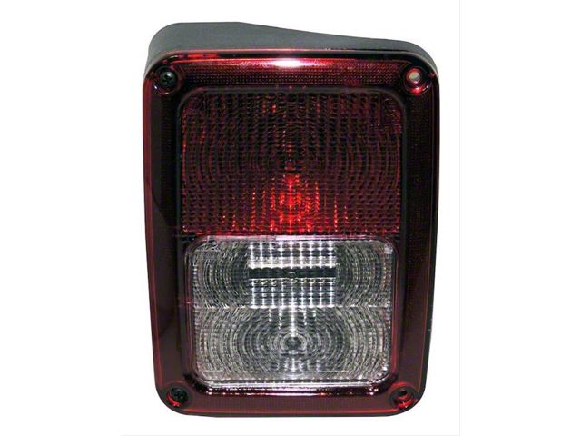 Tail Light; Chrome Housing; Red/Clear Lens; Driver Side (07-18 Jeep Wrangler)