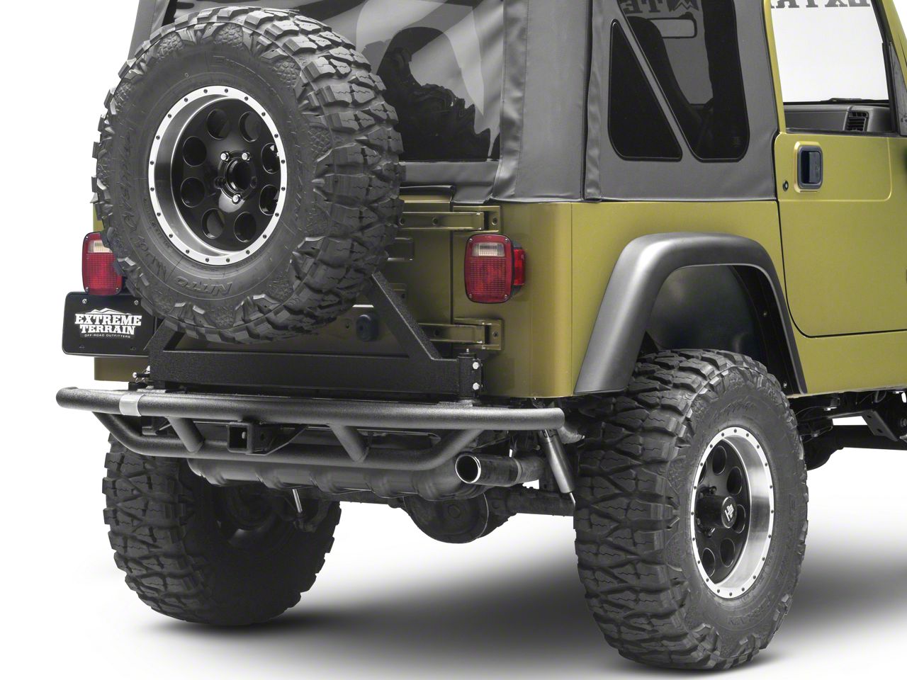 Smittybilt Jeep Wrangler SRC Rear Bumper with Tire Carrier 76621 (87-06  Jeep Wrangler YJ  TJ)