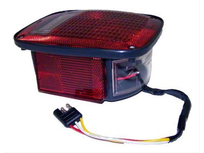 Tail Light; Chrome Housing; Red Lens; Driver Side (81-86 Jeep CJ7; 81-83 CJ5)