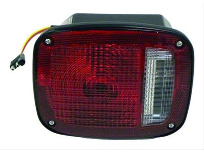 Tail Light; Black Housing; Red/Clear Lens; Driver Side (76-80 Jeep CJ7; 76-80 CJ5)