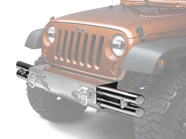 Rugged Ridge XHD Front Bumper Tubular Ends; Stainless Steel (07-18 Jeep Wrangler JK)