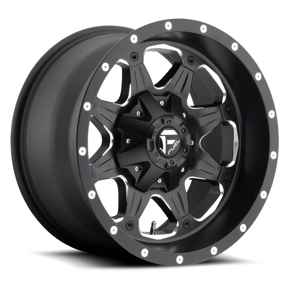 Fuel Wheels Jeep Wrangler Boost Matte Black Milled Wheel; 16x8