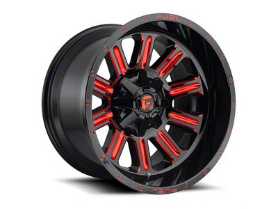 Fuel Wheels Hardline Gloss Black with Red Tinted Clear Wheel; 15x8 (76-86 Jeep CJ5 & CJ7)