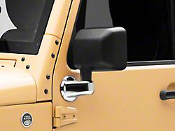 RedRock Mirror Base Covers; Chrome (07-18 Jeep Wrangler JK)