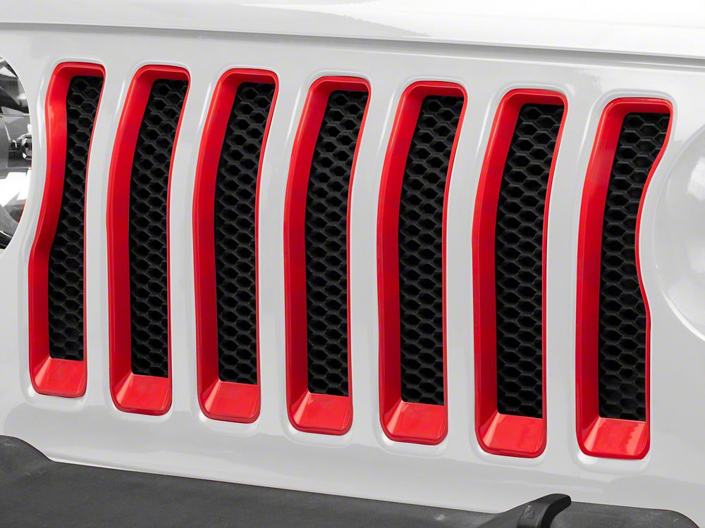 RedRock Grille Inserts; Red (18-23 Jeep Wrangler JL w/o