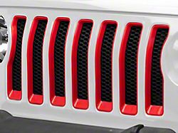 RedRock Grille Inserts; Red (18-23 Jeep Wrangler JL w/o TrailCam)