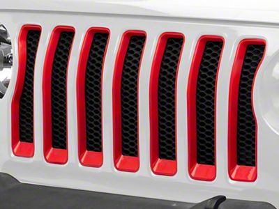 RedRock Grille Inserts; Red (18-23 Jeep Wrangler JL w/o TrailCam, Excluding Rubicon & Sahara)