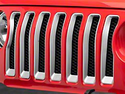 RedRock Grille Inserts; Silver (18-23 Jeep Wrangler JL w/o TrailCam)