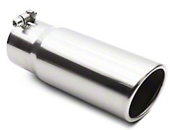 C&L Proven Ground Series Rolled End Round Exhaust Tip; 3.50-Inch; Polished (Fits 3-Inch Tailpipe)