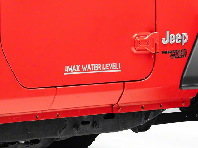 SEC10 Max Water Level Decal; Silver