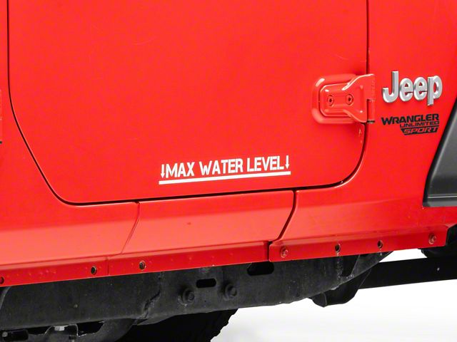 SEC10 Max Water Level Decal; White