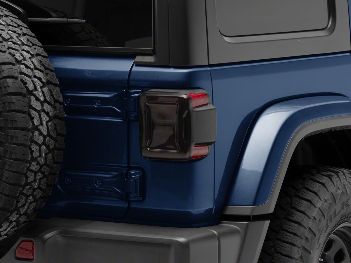 Jeep Wrangler Tail Light Covers; Smoked (18-23 Jeep Wrangler JL w/ Factory  LED Tail Lights) - Free Shipping