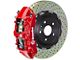 Brembo GT Series 6-Piston Front Big Brake Kit with 14.40-Inch 2-Piece Cross Drilled Rotors; Red Calipers (07-18 Jeep Wrangler JK)