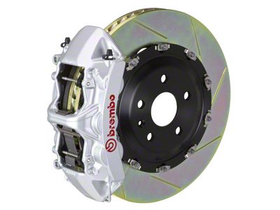 Brembo GT Series 6-Piston Front Big Brake Kit with 14.40-Inch 2-Piece Type 1 Slotted Rotors; Silver Calipers (07-18 Jeep Wrangler JK)