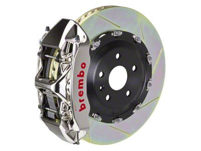 Brembo GT Series 6-Piston Front Big Brake Kit with 14.40-Inch 2-Piece Type 1 Slotted Rotors; Nickel Plated Calipers (07-18 Jeep Wrangler JK)