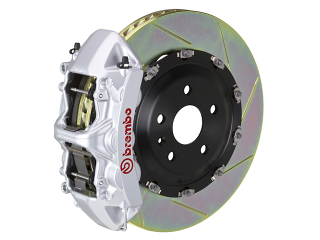 Brembo GT Series 6-Piston Front Big Brake Kit with 15-Inch 2-Piece Type 1 Slotted Rotors; Silver Calipers (07-18 Jeep Wrangler JK)