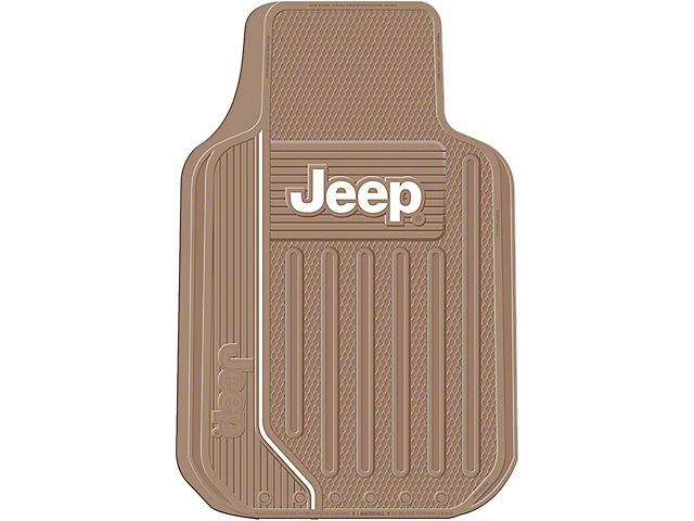 Elite Series Front Floor Mats with Jeep Logo; Tan (Universal; Some Adaptation May Be Required)