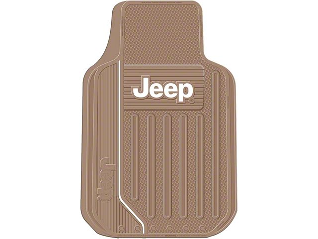 Elite Series Front Floor Mats with Jeep Logo; Tan (Universal; Some Adaptation May Be Required)