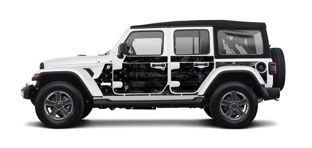 Mek Magnet Jeep Wrangler Magnetic Body Armor; Black Flag 5407 (18-23 ...