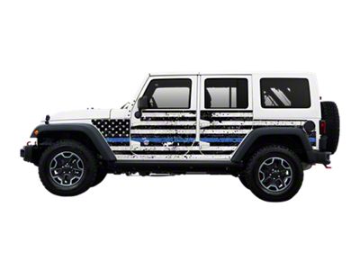 Mek Magnet Magnetic Body Armor; Thin Blue Line (07-18 Jeep Wrangler JK 4-Door)