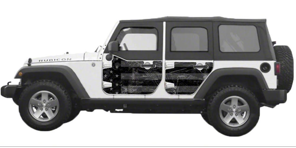 Mek Magnet Jeep Wrangler Magnetic Half Door Body Armor; Black Flag 4107 