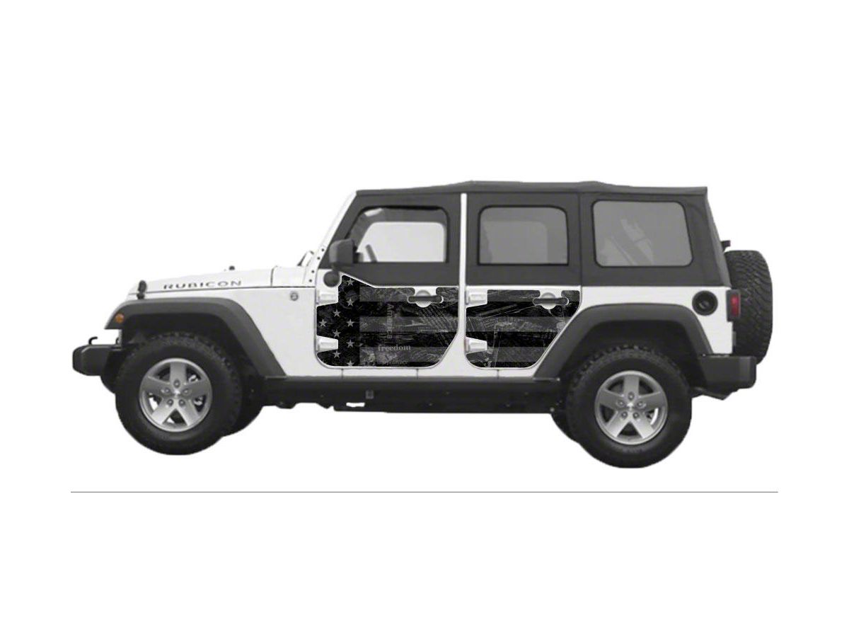 Mek Magnet Jeep Wrangler Magnetic Half Door Body Armor; Black Flag 4107-03  (07-18 Jeep Wrangler JK 4-Door) - Free Shipping