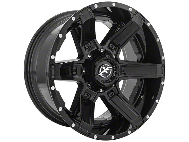 XF Offroad XF-214 Gloss Black with Gloss Black Inserts 5-Lug Wheel; 22x12; -44mm Offset (07-13 Tundra)