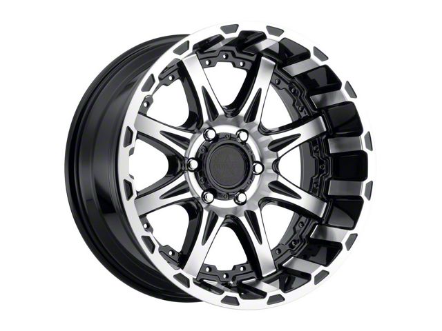 American Outlaw Wheels Doubleshot Gloss Black Machined Wheel; 17x8.5 (18-24 Jeep Wrangler JL)