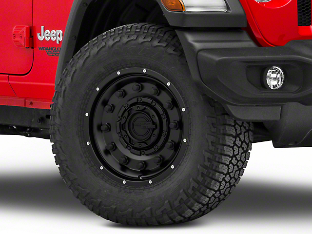 American Outlaw Wheels Dusty Road Satin Black Wheel; 17x8.5 (18-22 Jeep Wrangler JL)
