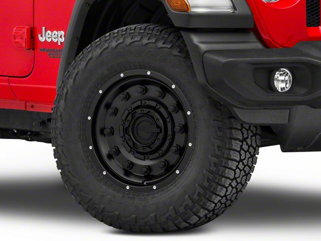 American Outlaw Wheels Dusty Road Satin Black Wheel; 17x8.5 (18-24 Jeep Wrangler JL)