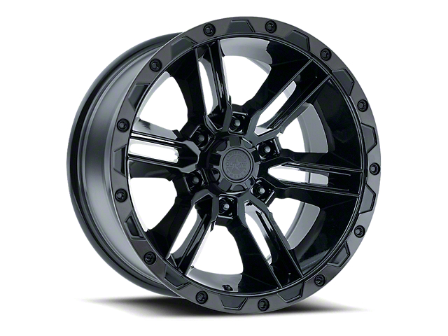 American Outlaw Wheels Railcar Gloss Black with Machined Edge Wheel; 17x8.5 (20-22 Jeep Gladiator JT)