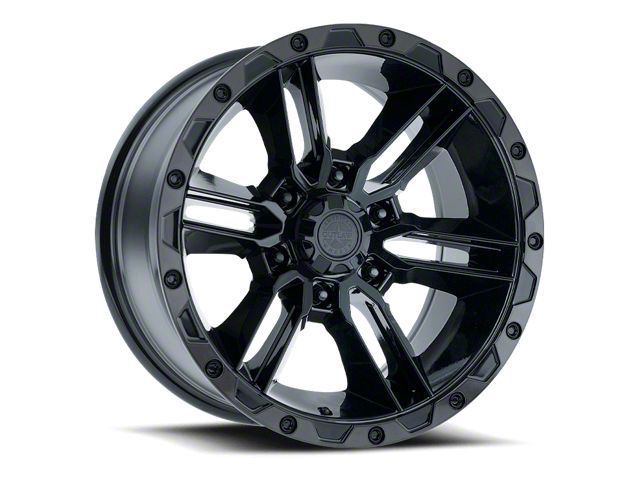 American Outlaw Wheels Railcar Gloss Black with Machined Edge Wheel; 17x8.5 (20-24 Jeep Gladiator JT)