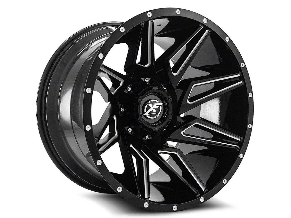 XF Offroad Jeep Wrangler XF-218 Gloss Black Milled Wheel; 20x9  XF-218209051271397+0GBML XF-218 Gloss Black Milled Wheel; 20x9