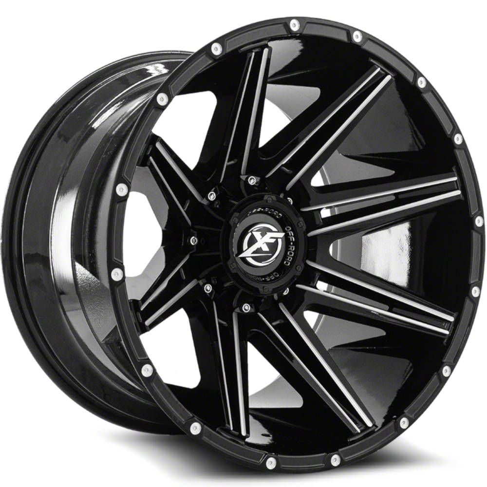 XF Offroad XF-220 Gloss Black Milled Wheel; 20x10 (22-23 Jeep Grand Cherokee WL)