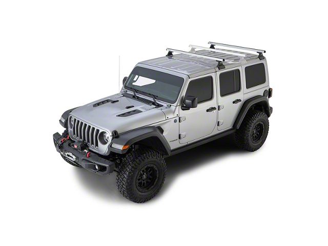 Rhino-Rack Heavy Duty RLT600 2-Bar Backbone Roof Rack; Silver (18-24 Jeep Wrangler JL 4-Door w/ Hard Top)