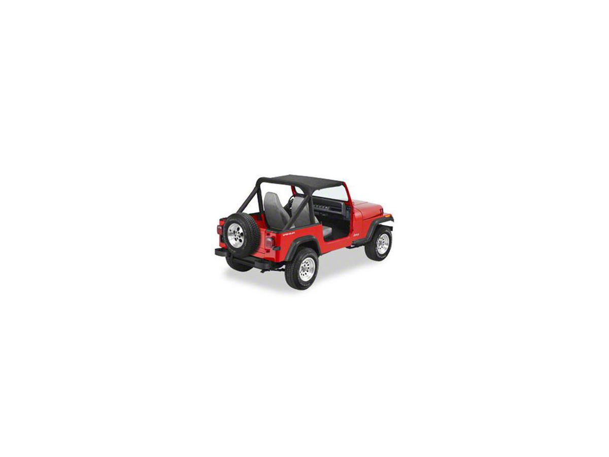 Bestop Jeep Wrangler Targa Style Strapless Bikini Top - Black 52509-01 (87-91  Jeep Wrangler YJ)