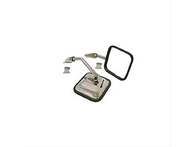 Rugged Ridge Replacement Style Side Mirrors; Stainless Steel (66-86 Jeep CJ5 & CJ7)
