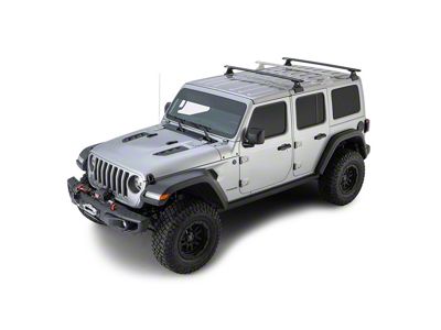 Rhino-Rack Vortex RLT600 2-Bar Backbone Roof Rack; Black (18-24 Jeep Wrangler JL 4-Door w/ Hard Top)